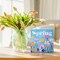 Rustic Farmhouse Spring Wooden Box Sign – Colorful Tulip Décor for Home, Office, Shelf, or Wall, Perfect for Spring Holidays & Parties (5 x 5 Inches)